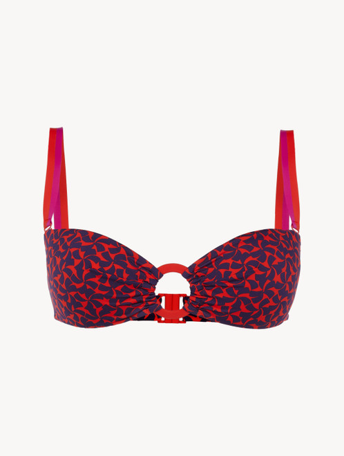 Bandeau bikini top in Red and Blue_7