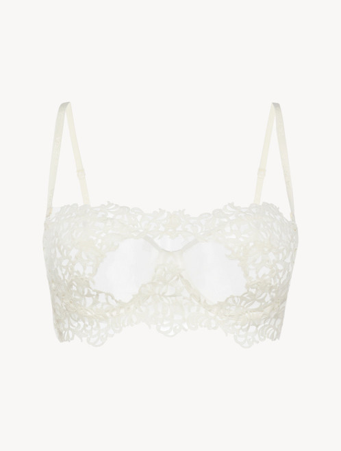 Underwired bra with macramé in off-white_1