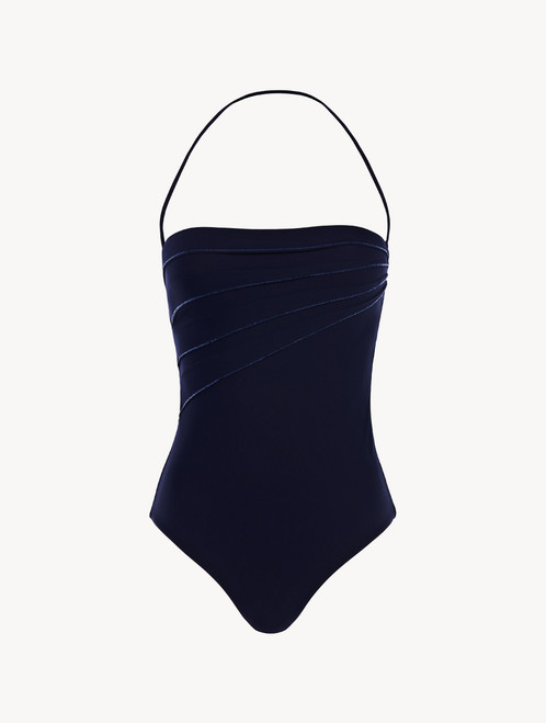 Navy blue underwired swimsuit_1