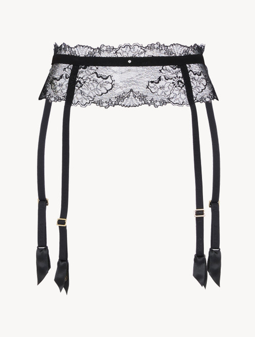 Suspender Belt in Black with Leavers Lace_4
