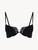 Push-Up Bra in black silk georgette with Leavers lace