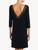 Nightgown in black stretch modal jersey with Leavers lace