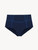 High-waisted bikini briefs in navy with metallic embroidery_0
