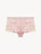 Powder pink silk sleep shorts with frastaglio_0