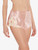 Powder pink silk sleep shorts with frastaglio_1