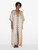 Rose Beige long silk robe with  macramé_3
