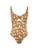 Orange Printed Cut-out Swimsuit_0