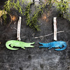 Beautiful pressed metal alligators.