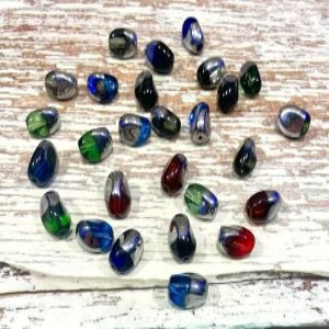 Glass Metal Multi-Color Gemstone Beads (50 Pack) | 13mm