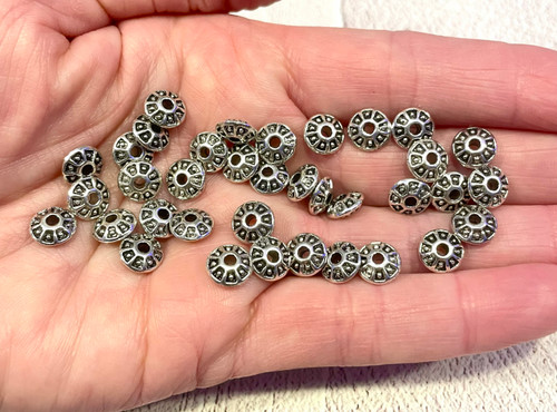 Antique Silver Spacer Beads 4mm x 8mm (100 Pack) | Just Ship It Shop