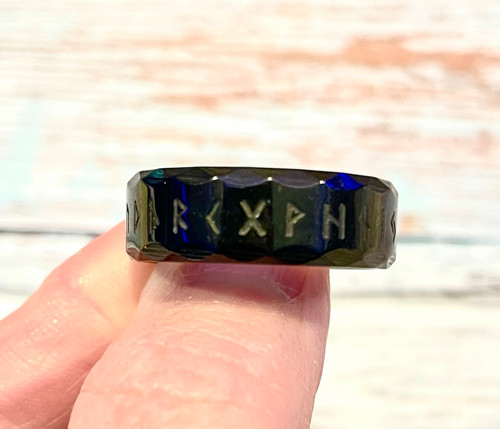 Black Viking Rune Ring | 316L Stainless Steel Norse Band