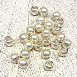 50-Pack Resin Beads with .925 Sterling Silver Core