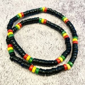 20.5" Jamaican Beaded Necklace - Colorful Pull-Over Style
