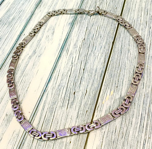 Men’s Heavy Duty Stainless Steel Link Necklace - 21.75" Long, 8mm Wide
