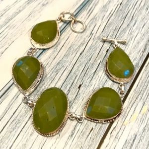 Sterling Silver Peridot Statement Bracelet | Just Ship It Shop