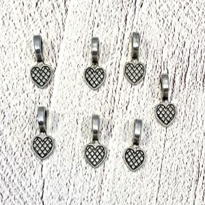 Antique Silver Heart Glue-On Pendant Bails (30 Pack) | Just Ship It Shop
