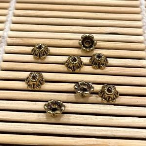 Antique Gold Bead Caps 4mm (50 Pack) | Just Ship It Shop