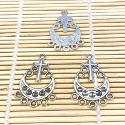 Chandelier Earring Connectors | 12-Pack Silver Tone Findings
