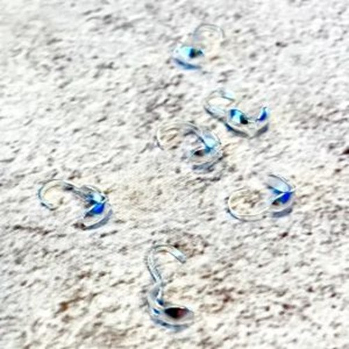 Silver Clamshell Knot End Covers 3.5mm (40 Pack) | Just Ship It Shop