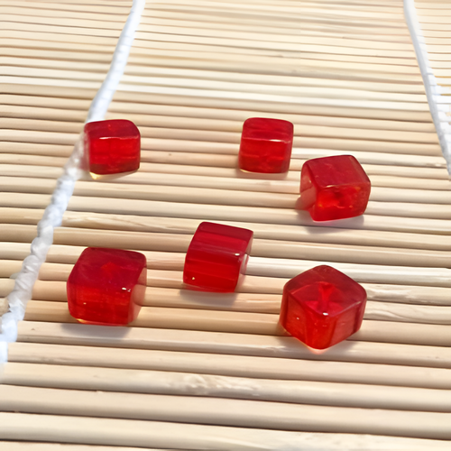 Red Glass Cube Beads 6mm (Pack of 50) | Just Ship It Shop