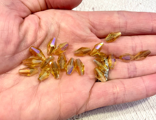 Vintage Swarovski 12x6mm Elongated Bicone Crystal Beads, Genuine Austrian Crystal Drop Beads, Pack of 6, Choose Color