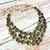 Artisan Smoky Quartz Statement Bib Necklace - 925 Sterling Silver Teardrop Design (116g)