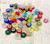 100-Pack Mixed Resin European Spacer Beads with Silver-Plated Cores, 7mm-14mm Large Hole Beads (5mm) for Beadable Pens and DIY Bracelets
