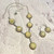 Yellow Dichroic Glass Necklace & Earring Set - .925 Sterling Silver