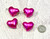 Puffy Pink Heart Charms - Sterling Silver Core Beads (4 Pack)
