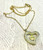 Gold Floating Charm Heart Memory Locket Necklace - Magnetic Closure