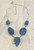Statement Blue Titanium Druzy & 925 Sterling Silver Multi-Stone Bib Necklace – 20.5"