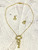 Gold Tone Cat Silhouette Jewelry Set | Necklace & Earrings Set