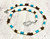 Men's Coconut Shell Surfer Necklace - Adjustable Blue & White Beaded Chain