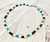 Men's Coconut Shell Surfer Necklace - Adjustable Blue & White Beaded Chain