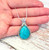 Blue Howlite Teardrop Pendant Necklace – Silver Plated Statement Jewelry