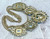 Vintage Gold & Green Statement Bib Necklace - Floral Crystal Design