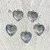 Antique Silver Heart Charms (15 Pack) - Striped & Dotted Design (24mm)