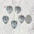 Antique Silver Heart Charms (15 Pack) - Striped & Dotted Design (24mm)