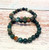 Natural 8mm Indian Agate Stretch Bracelet - Earthy Green & Red Grounding Stones