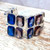 Handcrafted 925 Sterling Silver Checkerboard Bracelet – Natural Amethyst & Swiss Blue Topaz