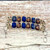 Handcrafted 925 Sterling Silver Checkerboard Bracelet – Natural Amethyst & Swiss Blue Topaz
