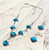 Handcrafted Swiss Blue Topaz & 925 Sterling Silver Necklace and Earring Set – 18.3" Y-Necklace Statement Jewelry