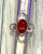 Natural Mexican Cherry Fire Opal Ring – .925 Sterling Silver Flower Design Statement Ring - Size 7.5