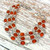 Handcrafted Triple-Strand Carnelian & 925 Sterling Silver Statement Bracelet