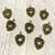 Antique Gold Heart Charms with Ruffled Edge - 18mm x 13mm Jewelry Findings (Pack of 8)