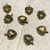 Antique Gold Heart Charms with Ruffled Edge - 18mm x 13mm Jewelry Findings (Pack of 8)