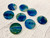 24 Pack 25mm Blue Banded Agate Coin Beads, Large Natural Stone Flat Round Focal Beads for Jewelry Making & Crafts