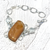 Handcrafted Brecciated Jasper & .925 Sterling Silver Floral Link Bracelet – Adjustable 6" to 7.5"