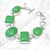 Green Chalcedony 925 Sterling Silver Geometric Statement Bracelet – Adjustable 7.5" to 9"