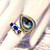 Vintage Turkish Blue Crystal Statement Ring Size 9 | Ottoman Bypass Ring